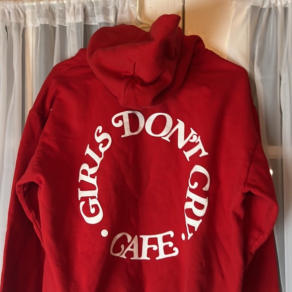 Girls Don't Cry Cafe Hooded Sweatshirt Women’s Medium Red - Picture 2 of 8